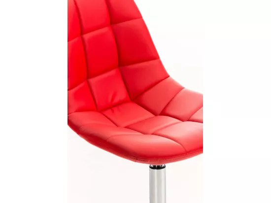 Chaise de bureau - Similicuir & Métal chromé - Rouge - Emil