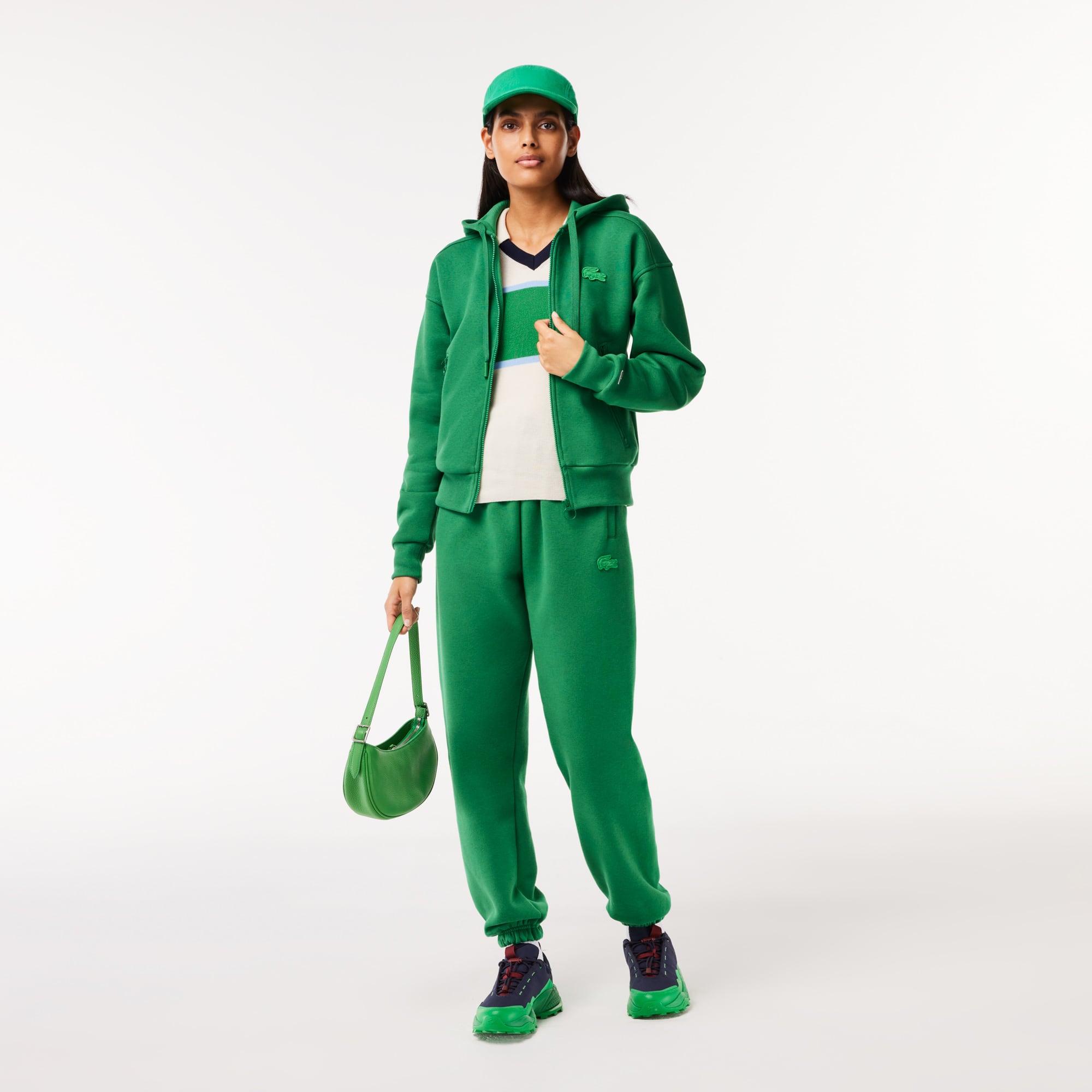 Sweatshirt zippé Jogger en molleton gratté Sweatshirts - Vert - Lacoste - Femme