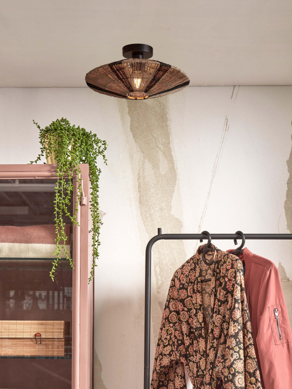 Good&Mojo Iguazu plafondlamp Ø40 plat small zwart