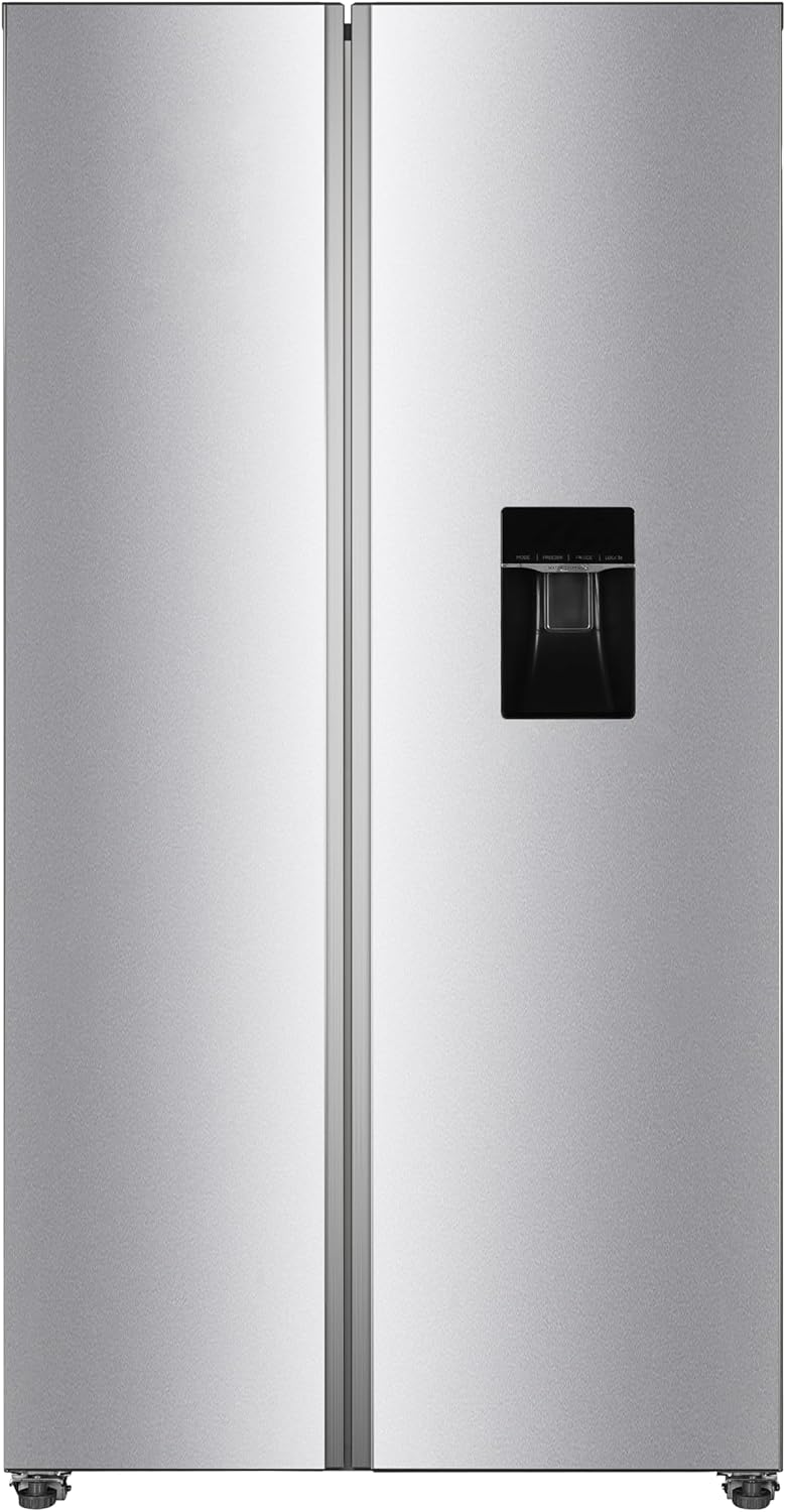 PKM SBS444DIXWD Kühl-Gefrierkombination | Side by Side | Inox Design | 288 Liter Kühlen | 148 Liter Gefrieren | Energieeffizienzklasse D | Wassertank | Schnellgefrieren Modus | Türalarm| Freistehend