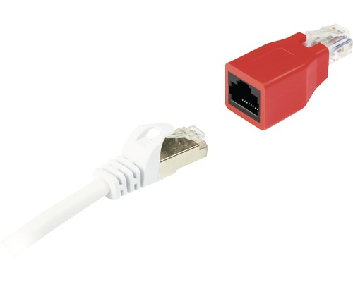 Netwerkadapter crossover CAT 6 1x RJ45-aansluiting 1x RJ45-stekker rood Schwaiger CKR01531
