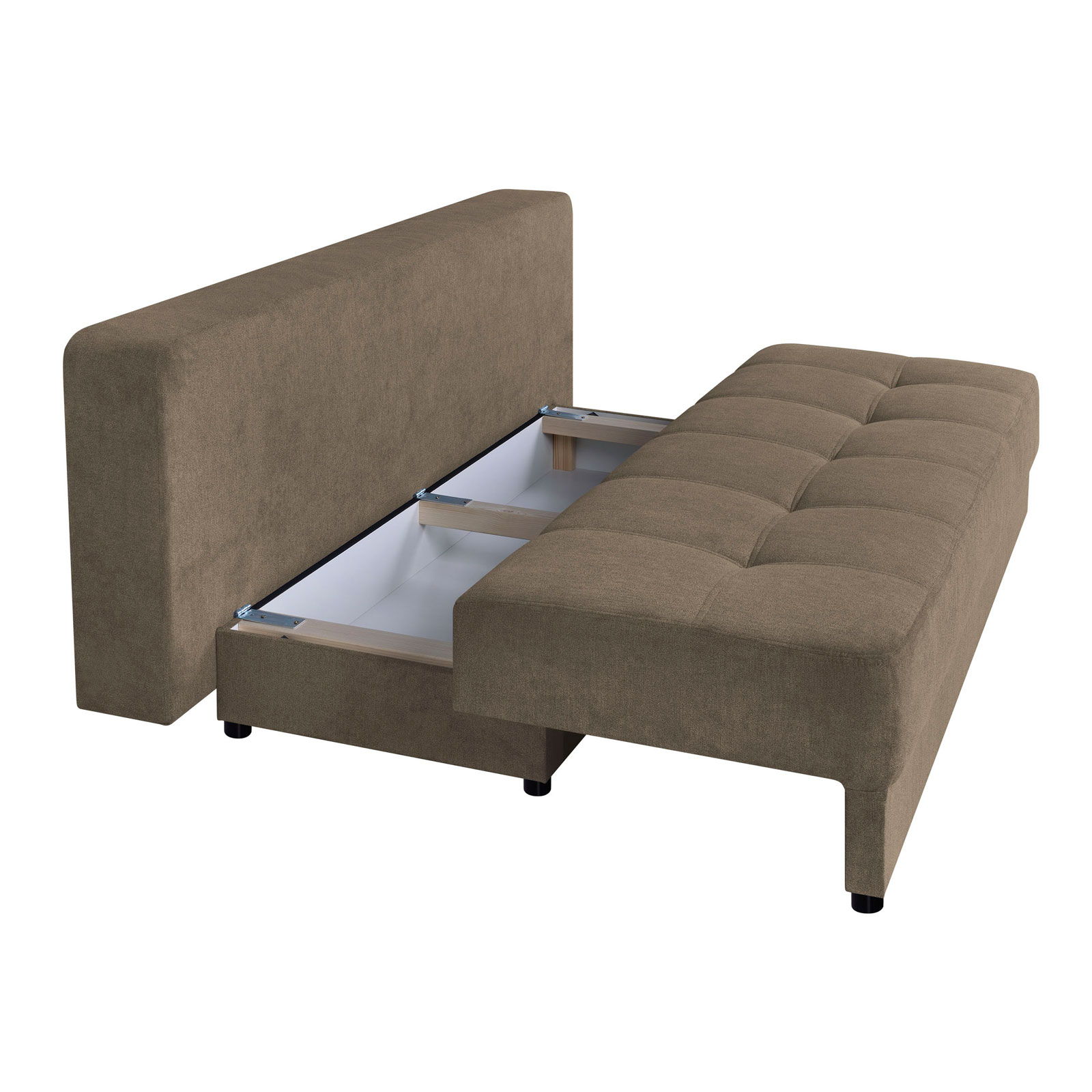 Schlafsofa - nougat - Boxspring - mit Staukasten