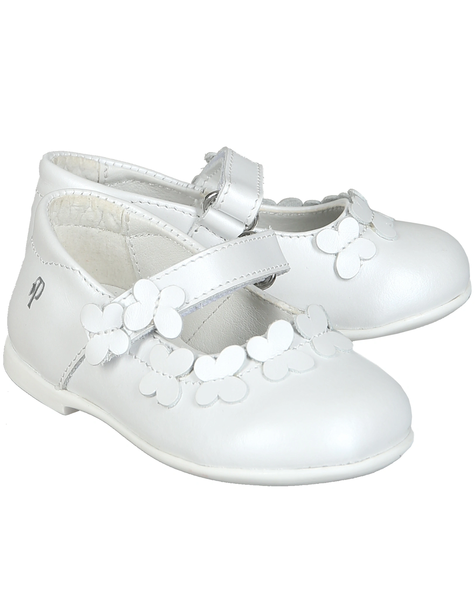 Riemchen-Ballerinas BLÜTEN in weiß