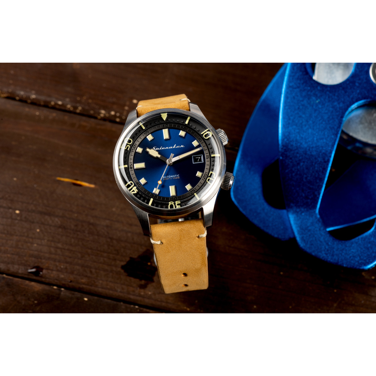 Montre Spinnaker homme acier cuir marron