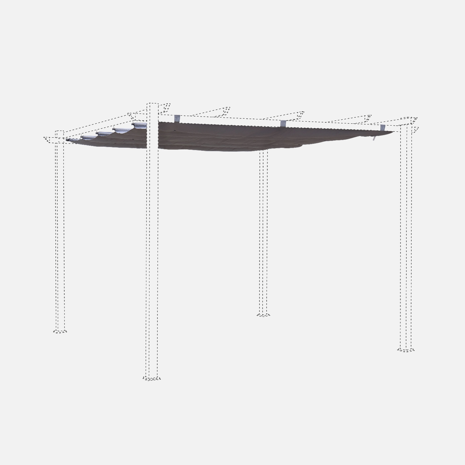 Toile de toit pour tonnelle grise 3x3m isla - toile de rechange pergola. Toile de remplacement
