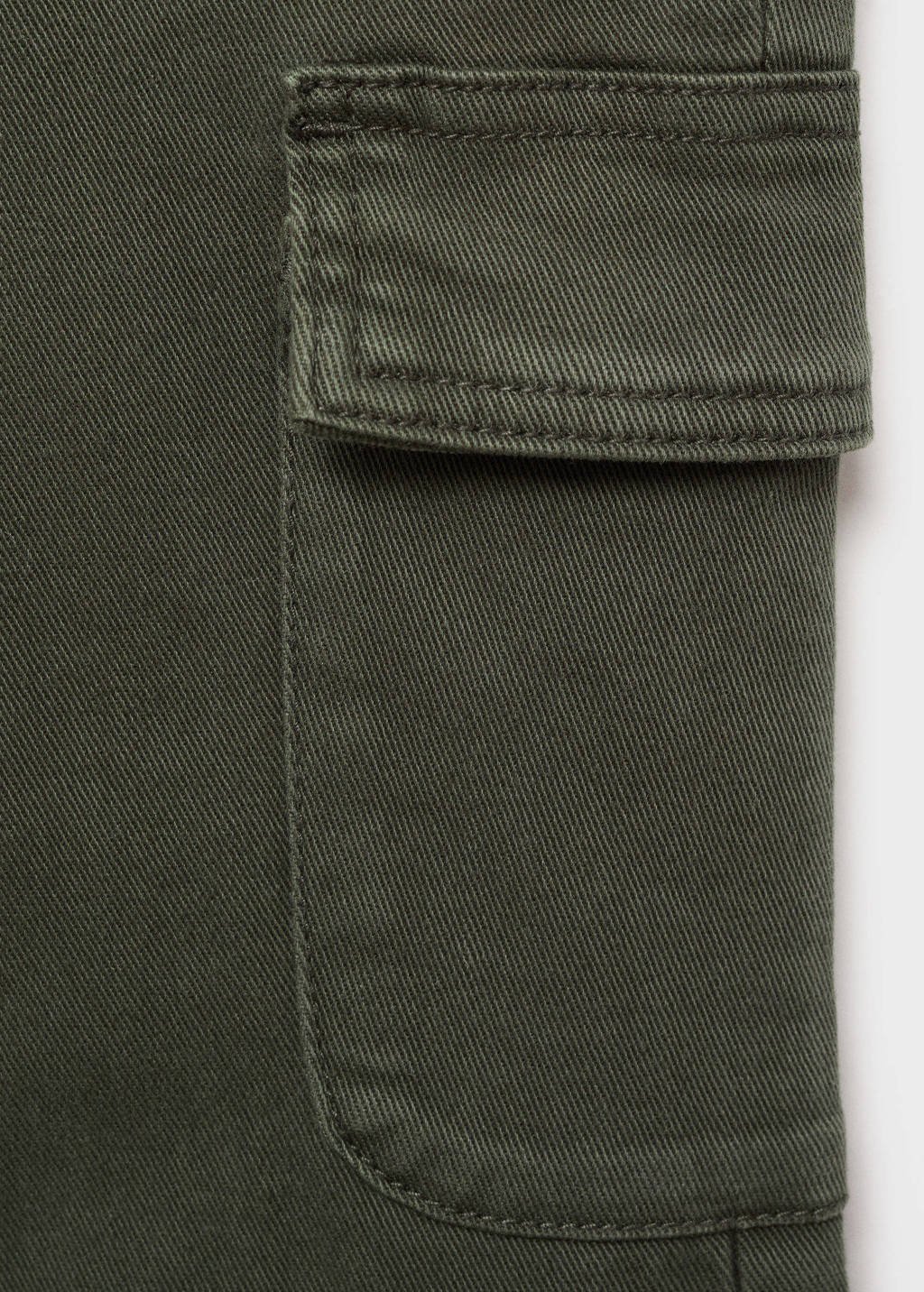 Mango Kids flared cargo broek donkergroen