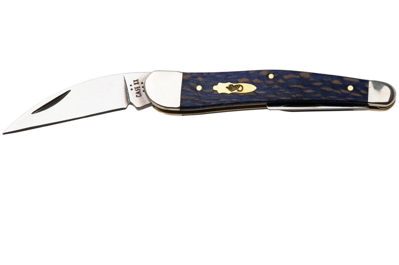 Case Seahorse Whittler, Smooth Blue Sycamore Wood, 63735, 7355WH SS zakmes
