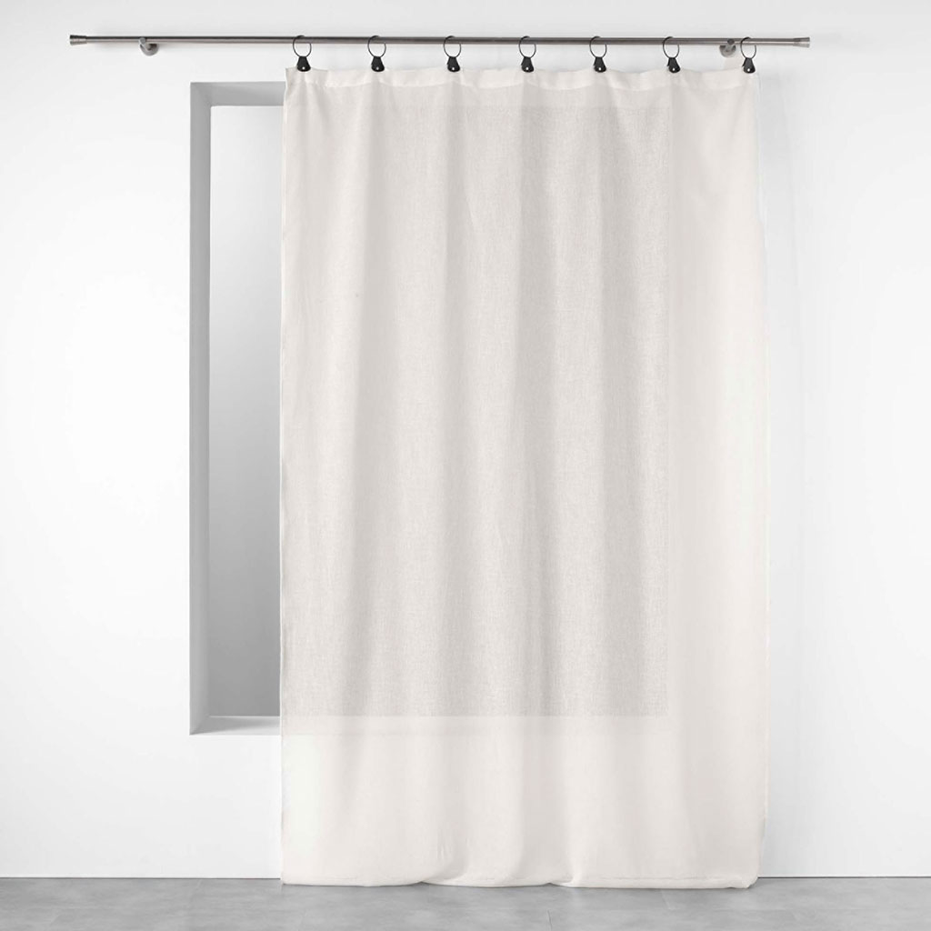 Voilage à anneaux polyester LINKA blanc 140x240cm