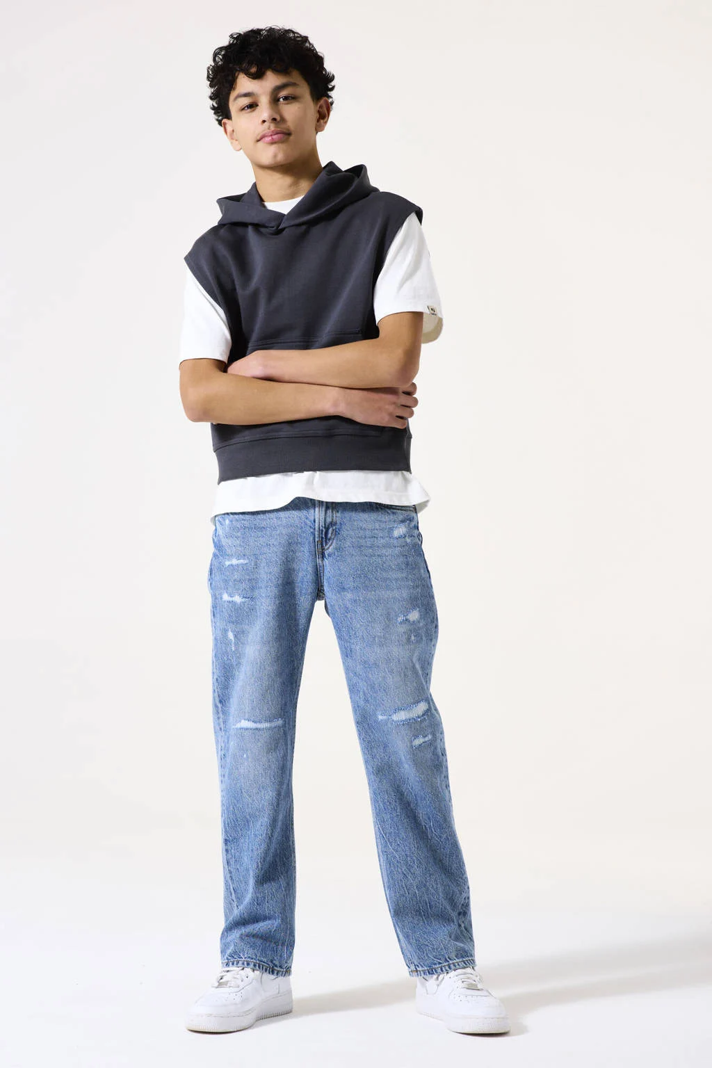 Garcia straight leg jeans medium blue denim