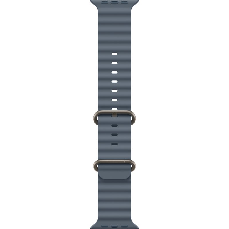 Apple Natural Titanium Finish Bande Bleu Fluoroélastomère, Titane