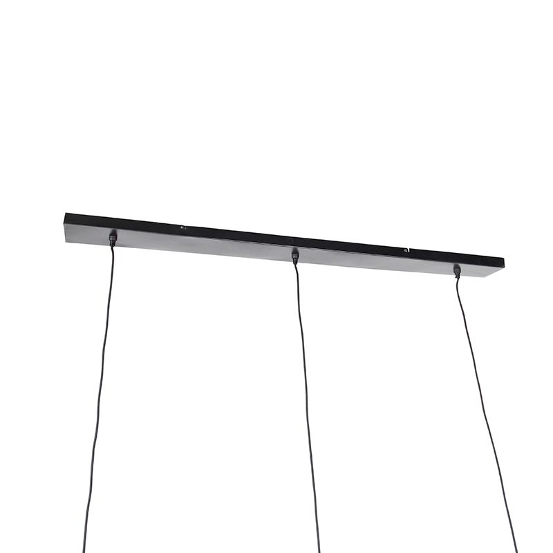 Landelijke hanglamp zwart langwerpig 3-lichts - Canna