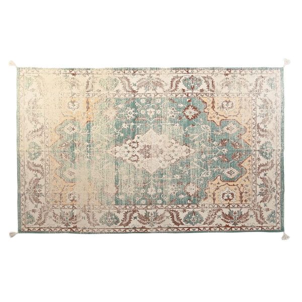 Tapete DKD Home Decor Acabamento Envelhecido Azul Poliéster Algodão Árabe (160 x 230 x 1 cm) - S3041542