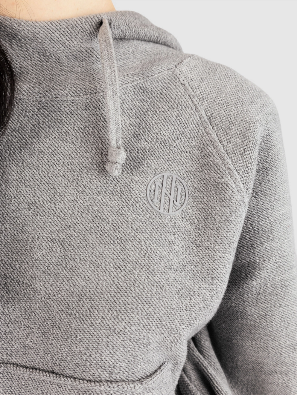 Ninth Hall Boxy Crop Reverse Terry Hoodie grey