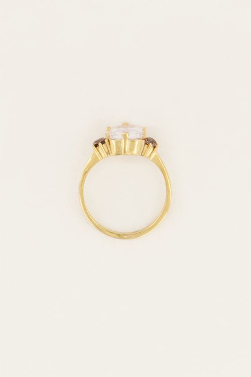 Vintage statement ring transparant kristal