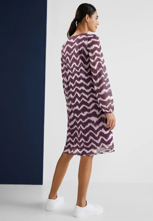 Tunika Meshkleid mit Print - tamed berry