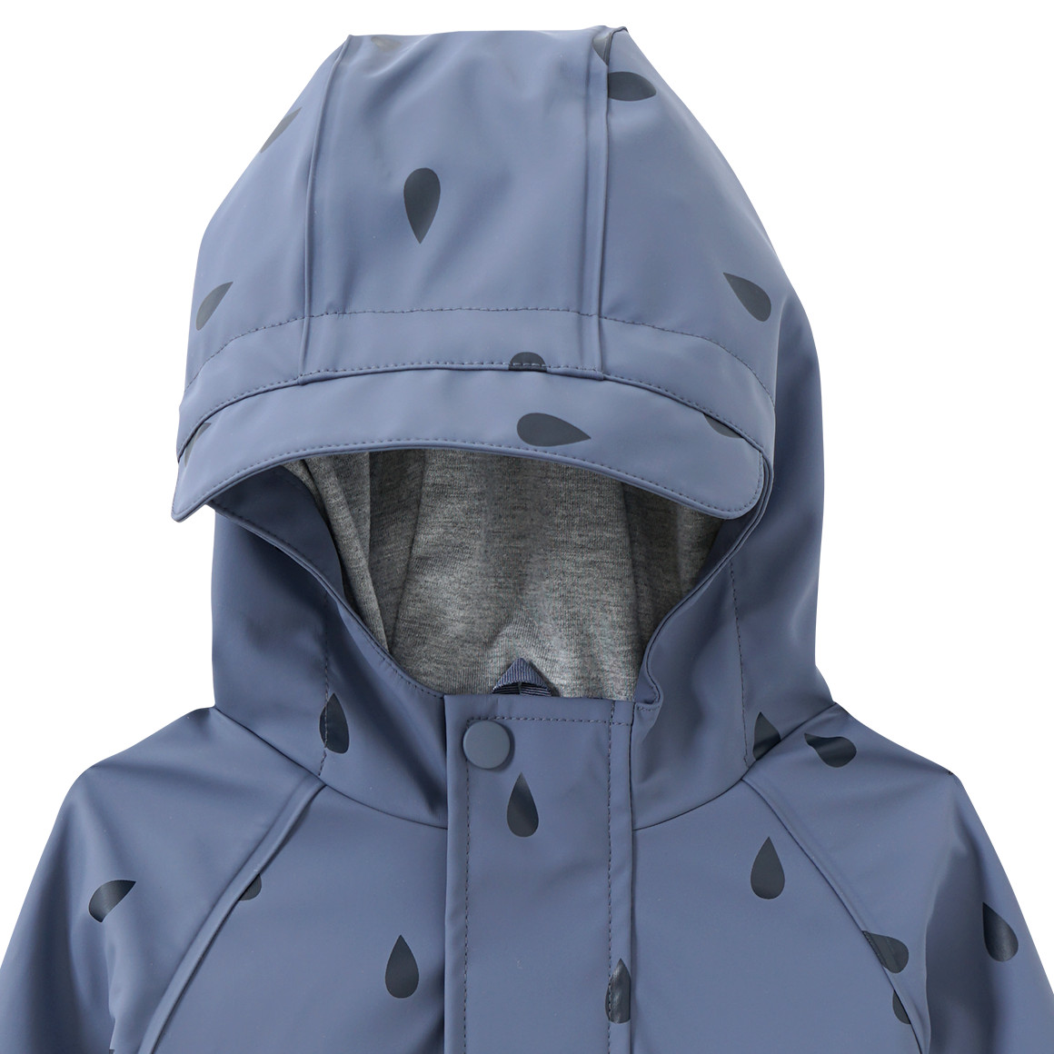 Topomini Baby Regenjacke mit Regentropfen-Muster blaugrau
