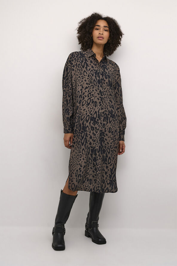 Kaffe KAjemma Shirt Dress Major brown/black leopard