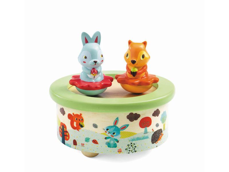 DJECO Musikspieldose Friends Melody Detailreich gefertigte Spieluhr als Einschlafhilfe für Kleinkinder