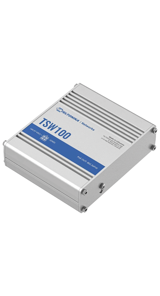 Teltonika DSL/WLAN Module TSW100 Industrial Unmanaged PoE+ Switch Silber
