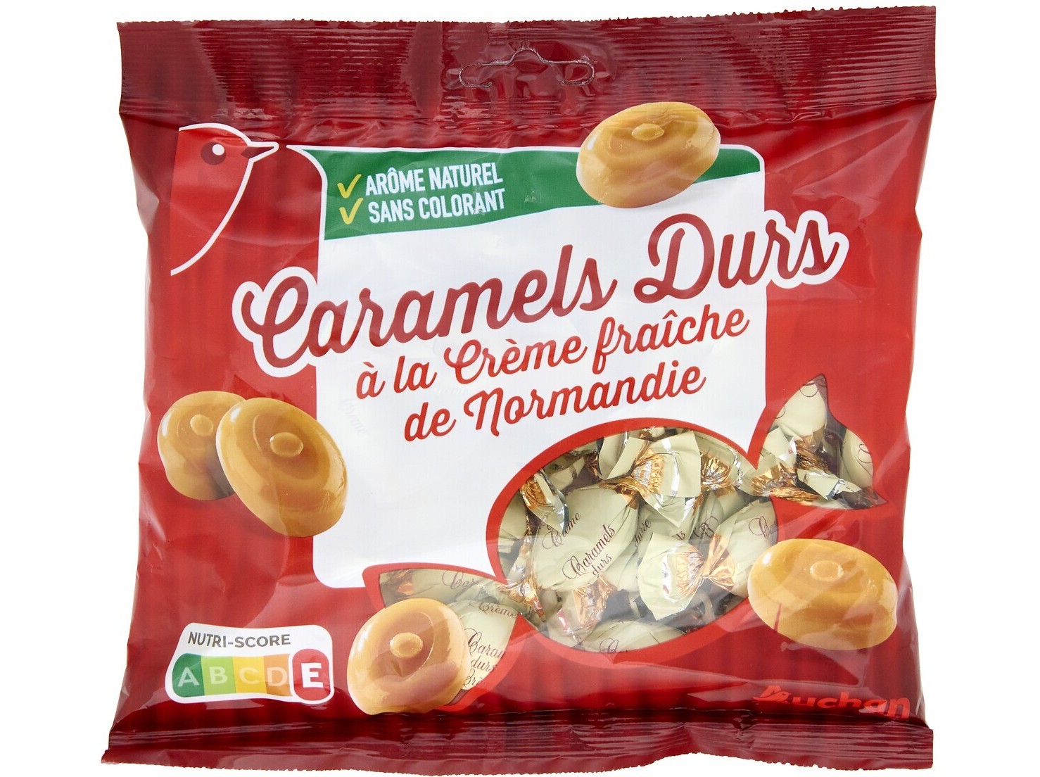 CARAMELOS AUCHAN COM NATAS DA NORMANDIA 175G