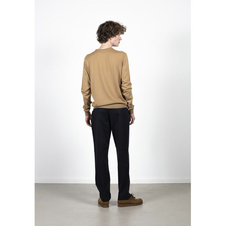 Clean Cut Copenhagen Merino Wool Crew Camel melange