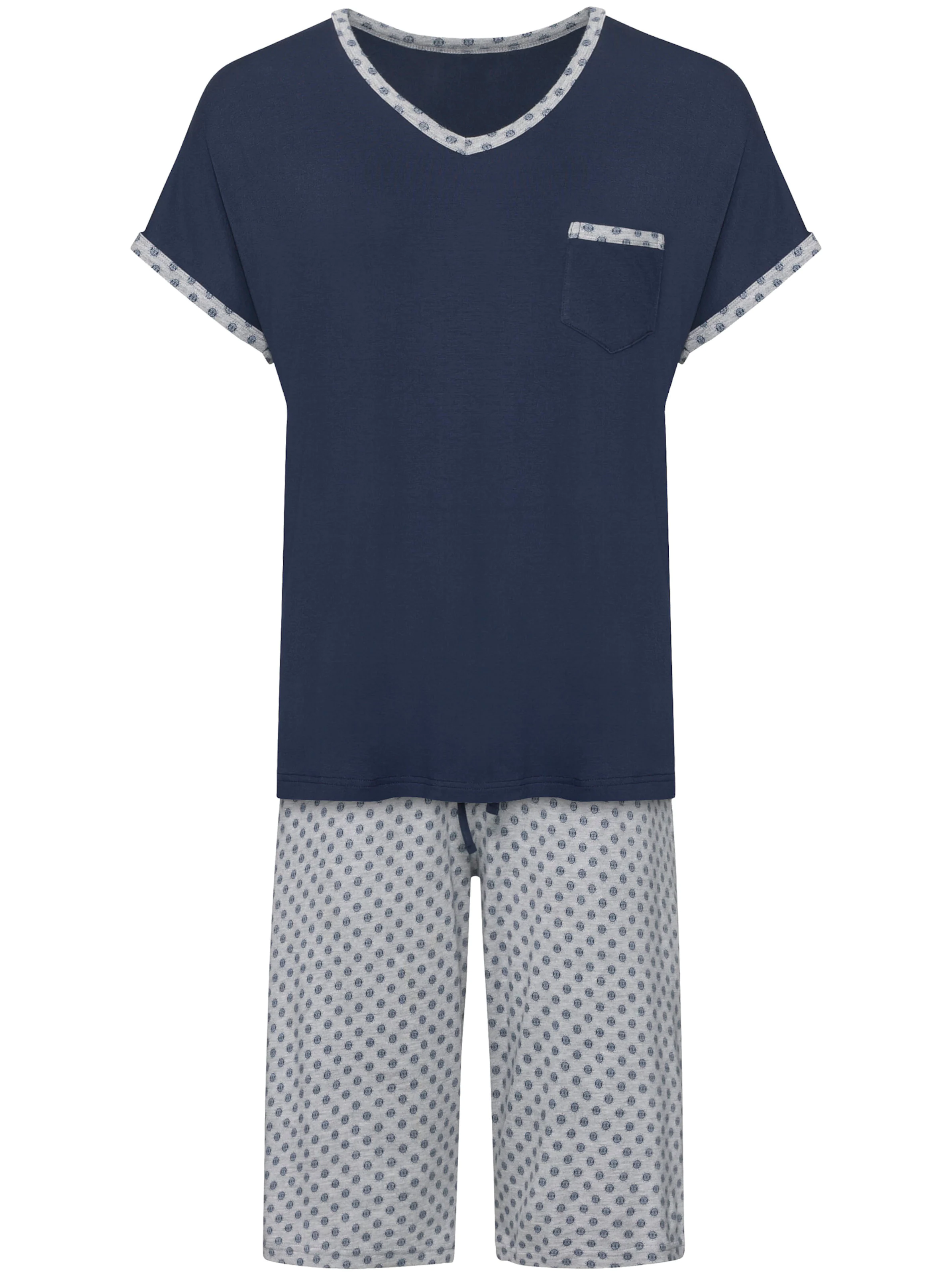 wäschepur Shorty in marine-grau-meliert