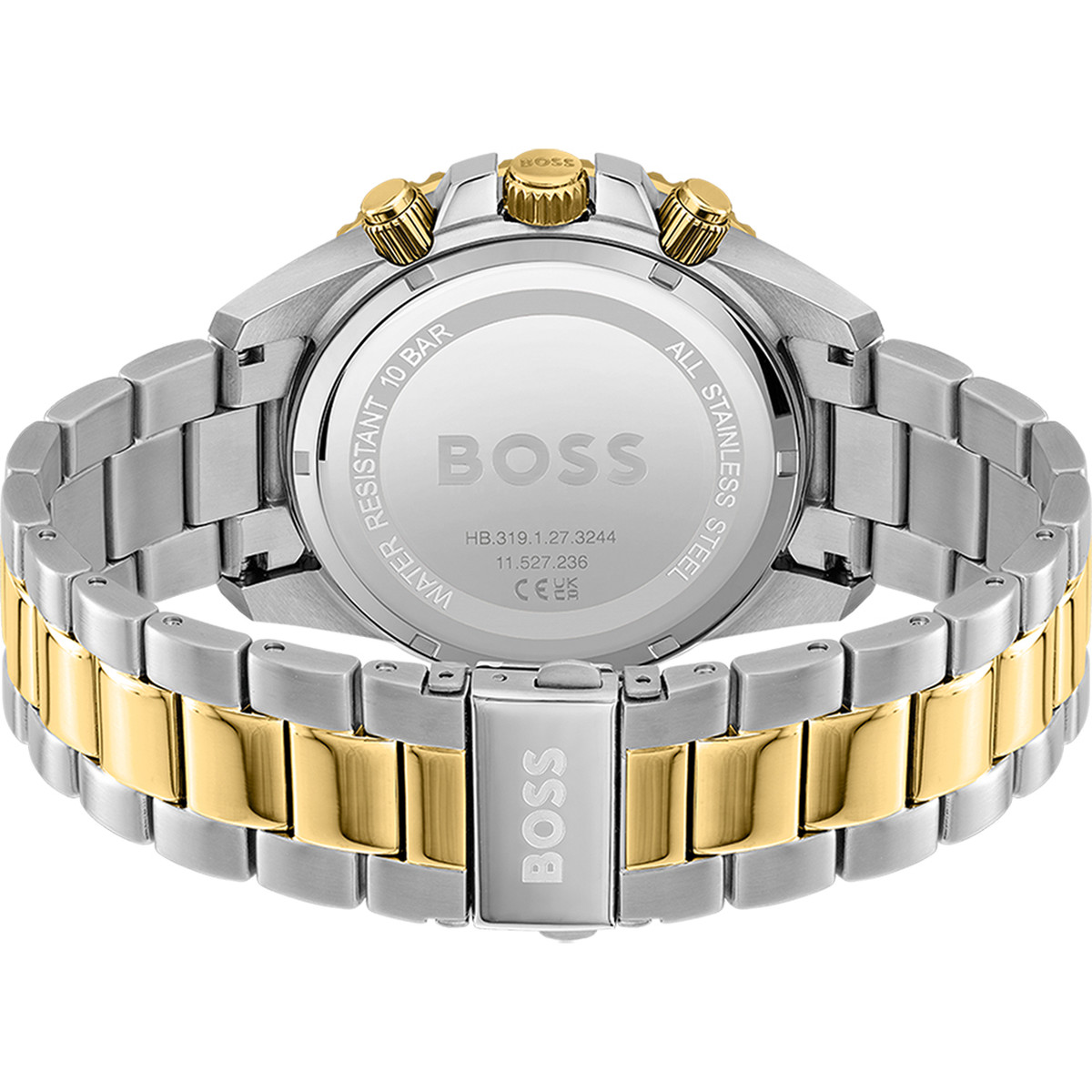 Montre BOSS athleisure homme chronographe, bracelet acier bicolore