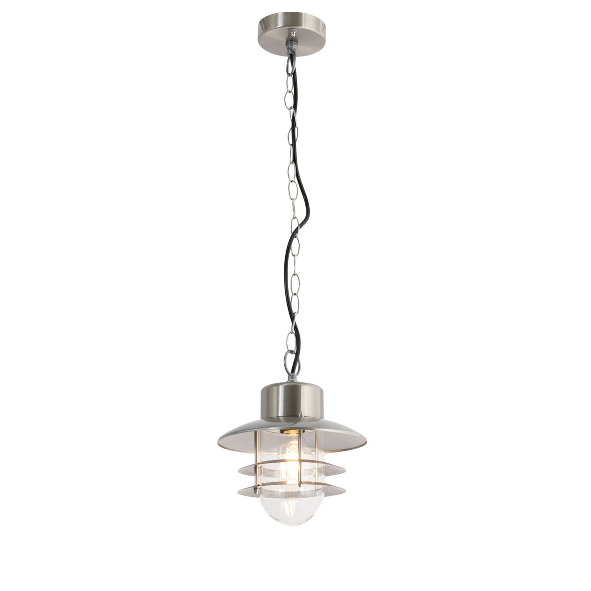 Industriële hanglamp staal IP44 - Shell