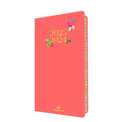 Agenda à élastique Tivoli 16 poche - 1 semaine sur 2 pages - corail - Oberthur