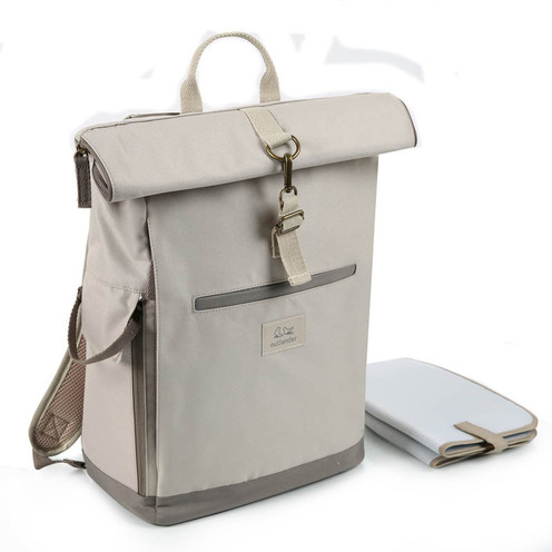 Sac à dos à langer Roll-top Sable - OUTLANDER