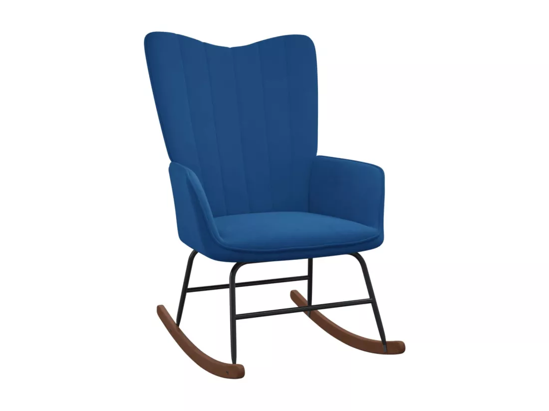 Chaise à bascule Bleu Velours