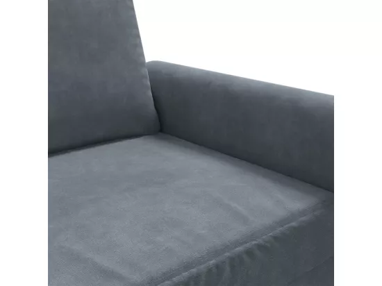 Canapé à 3 places Gris foncé 180 cm Velours