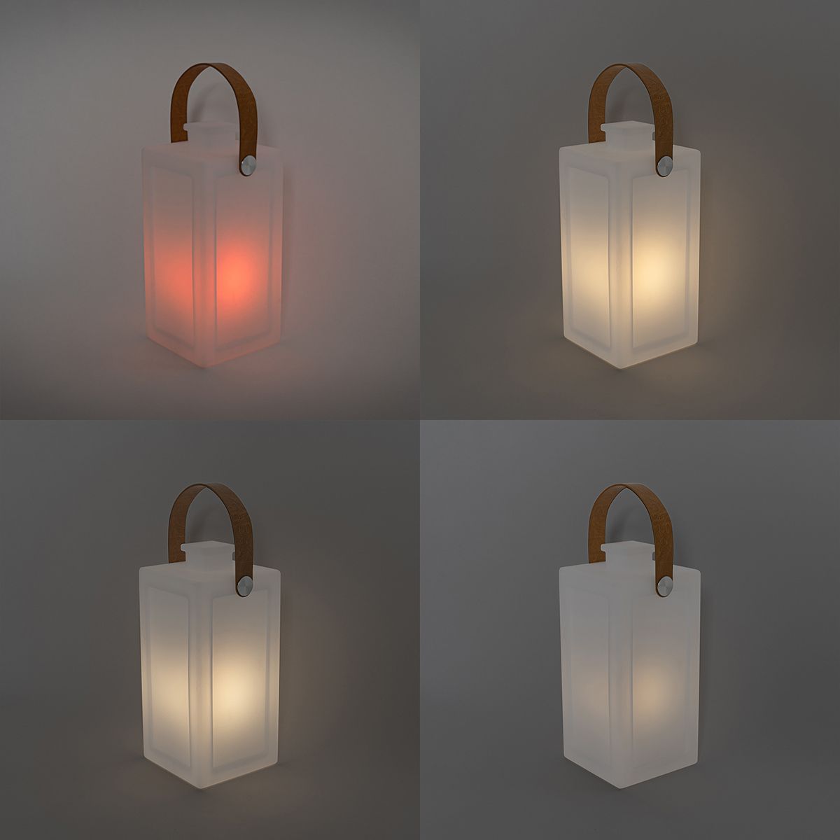 Set van 2 tafellampen wit flame effect oplaadbaar IP44 - Stard