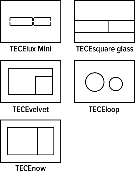 TECE inworpschacht voor reinigingstabletten - TECElux Mini, Square glas, Velvet, Loop en Now