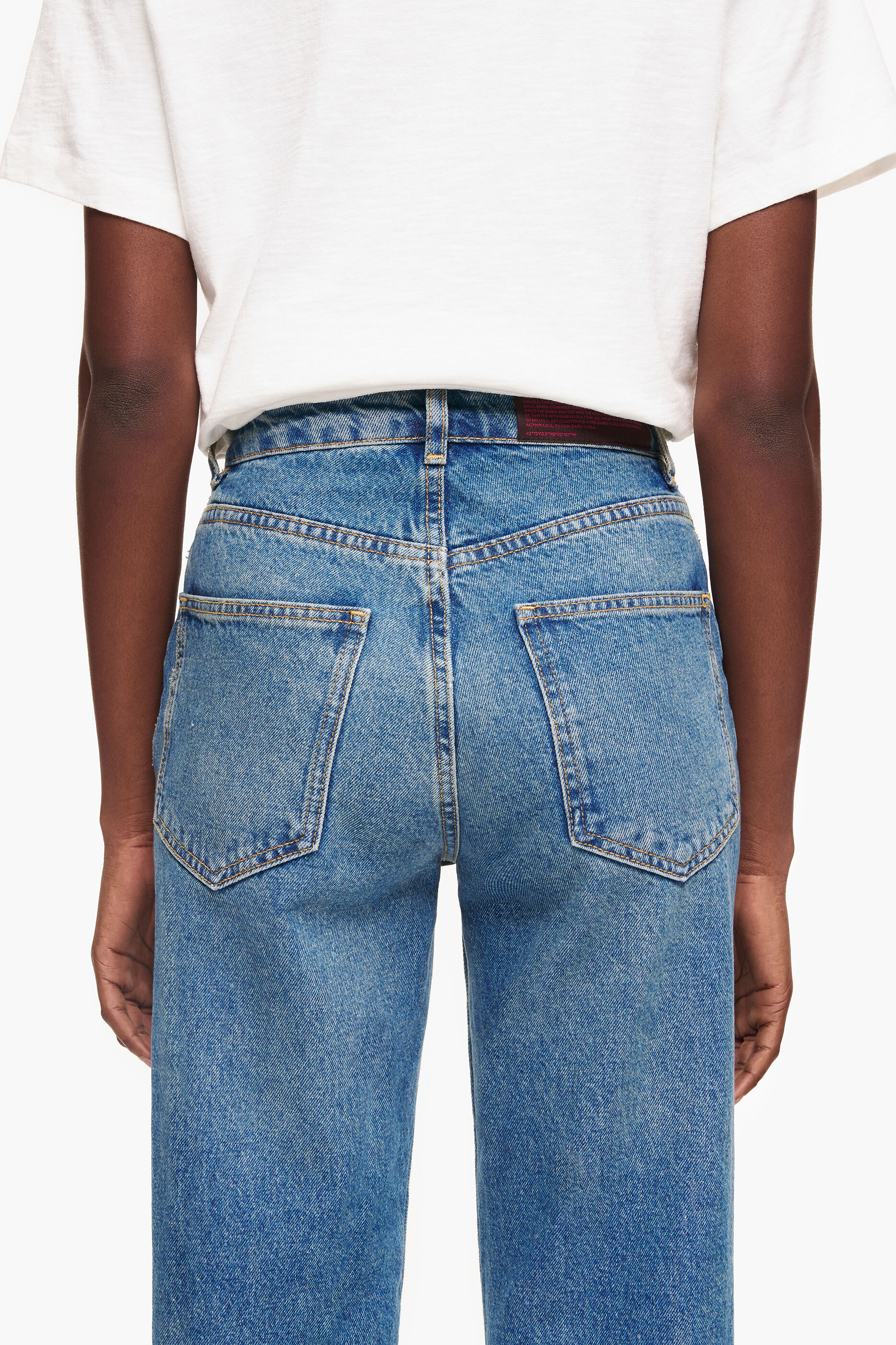 CALÇA JEANS RETA DE COMPRIMENTO TOTAL - Calça jeans azul reta