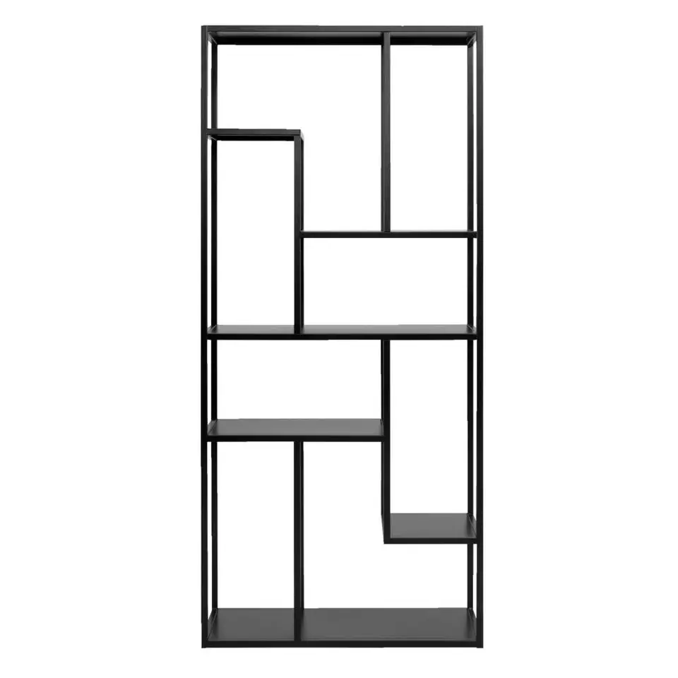 Vakkenkast Stan - zwart - metaal - 188x85x35 cm