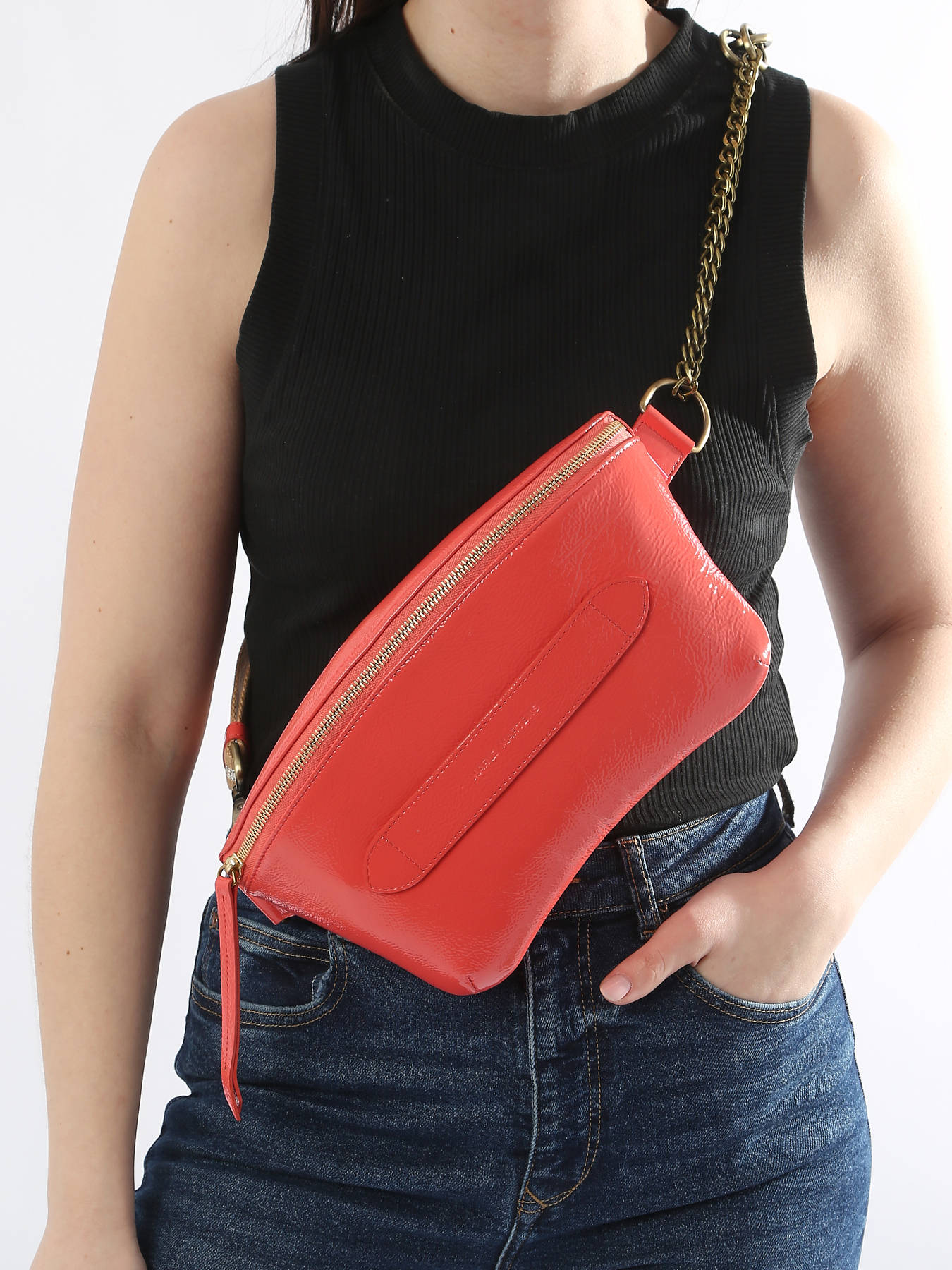 Sac ceinture Neufmille cuir vernis froiss MARIE MARTENS