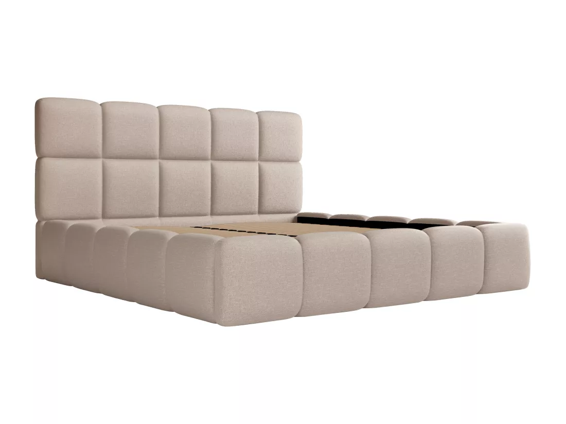 Lit coffre 160 x 200 cm - Tissu chiné - Beige - DAMADO II de Pascal Morabito