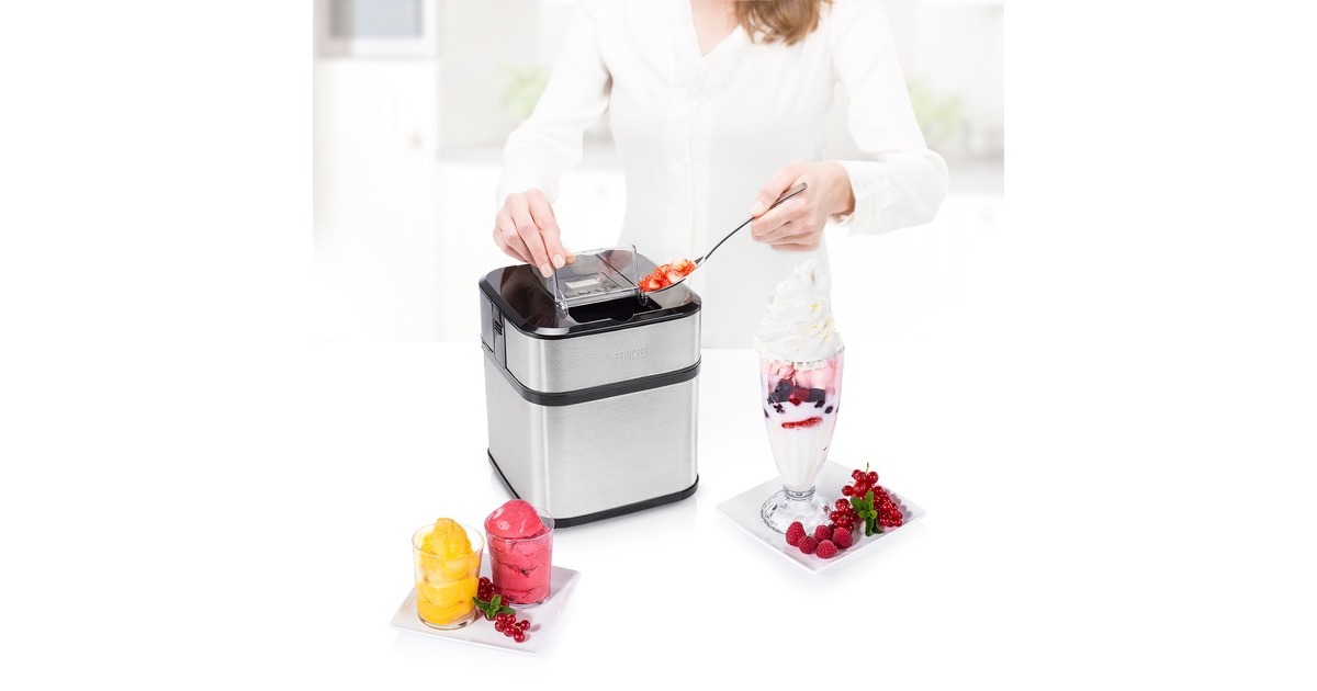 Princess282605 Ice Cream Maker ijsmachine  (Roestvrij staal/zwart, 1,5 liter)