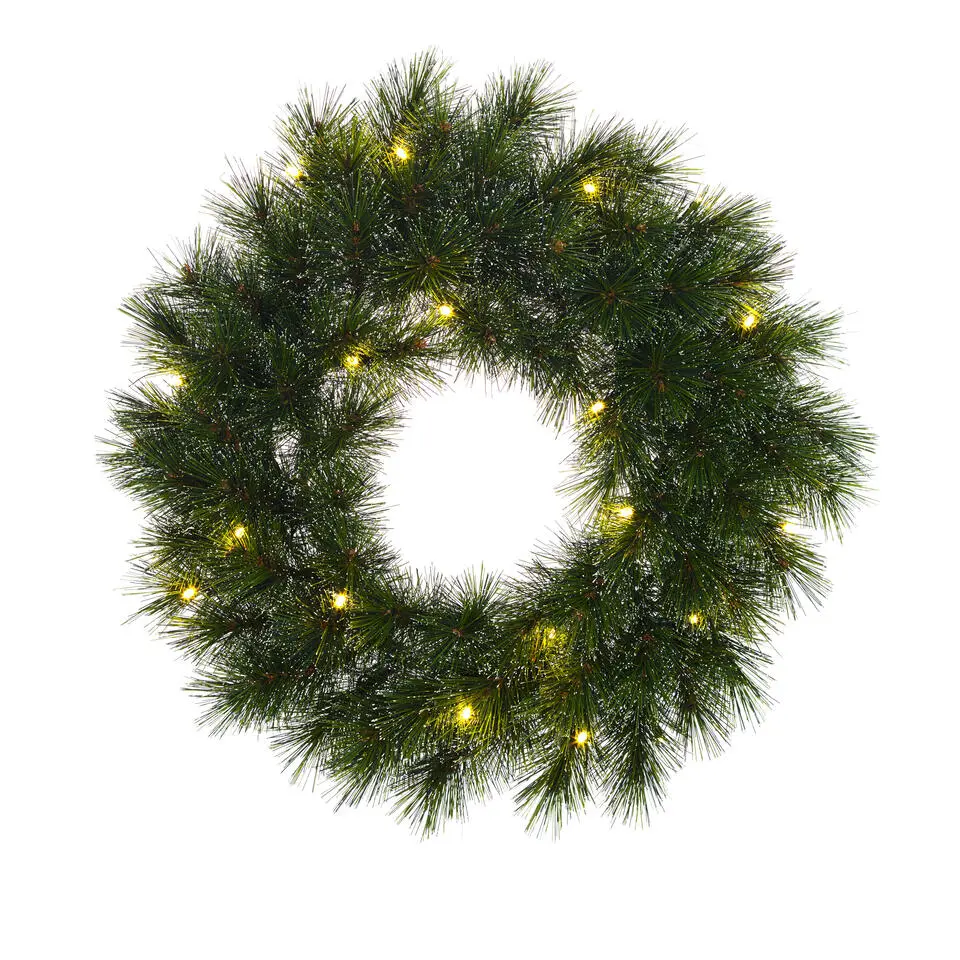 Black Box Trees Glendon Kerstkrans met LED Verlichting - Ø45cm - Groen
