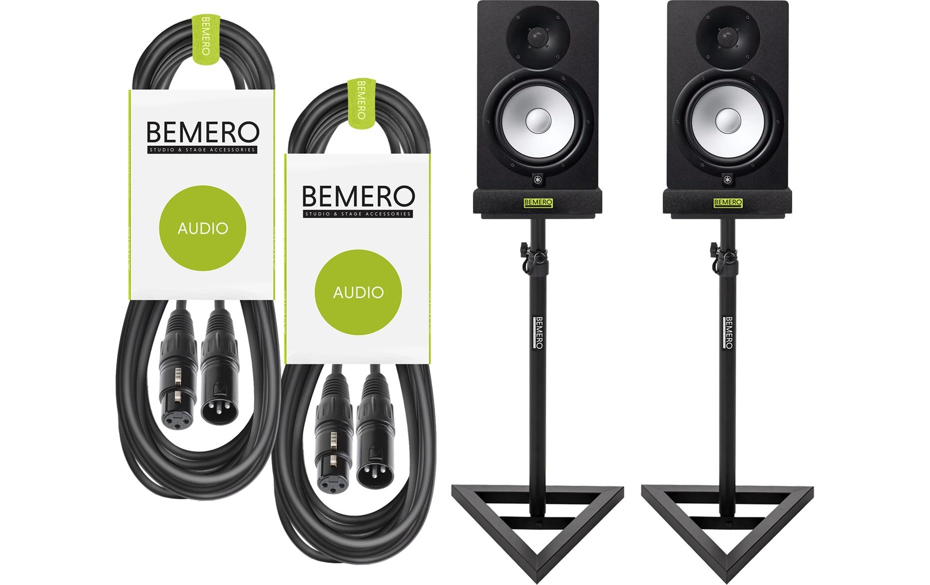 Studiomonitore HS8 Kit 2 Schwarz<br>Aktive Nahfeldmonitore mit Iso-Pads, Kabel und Ständer