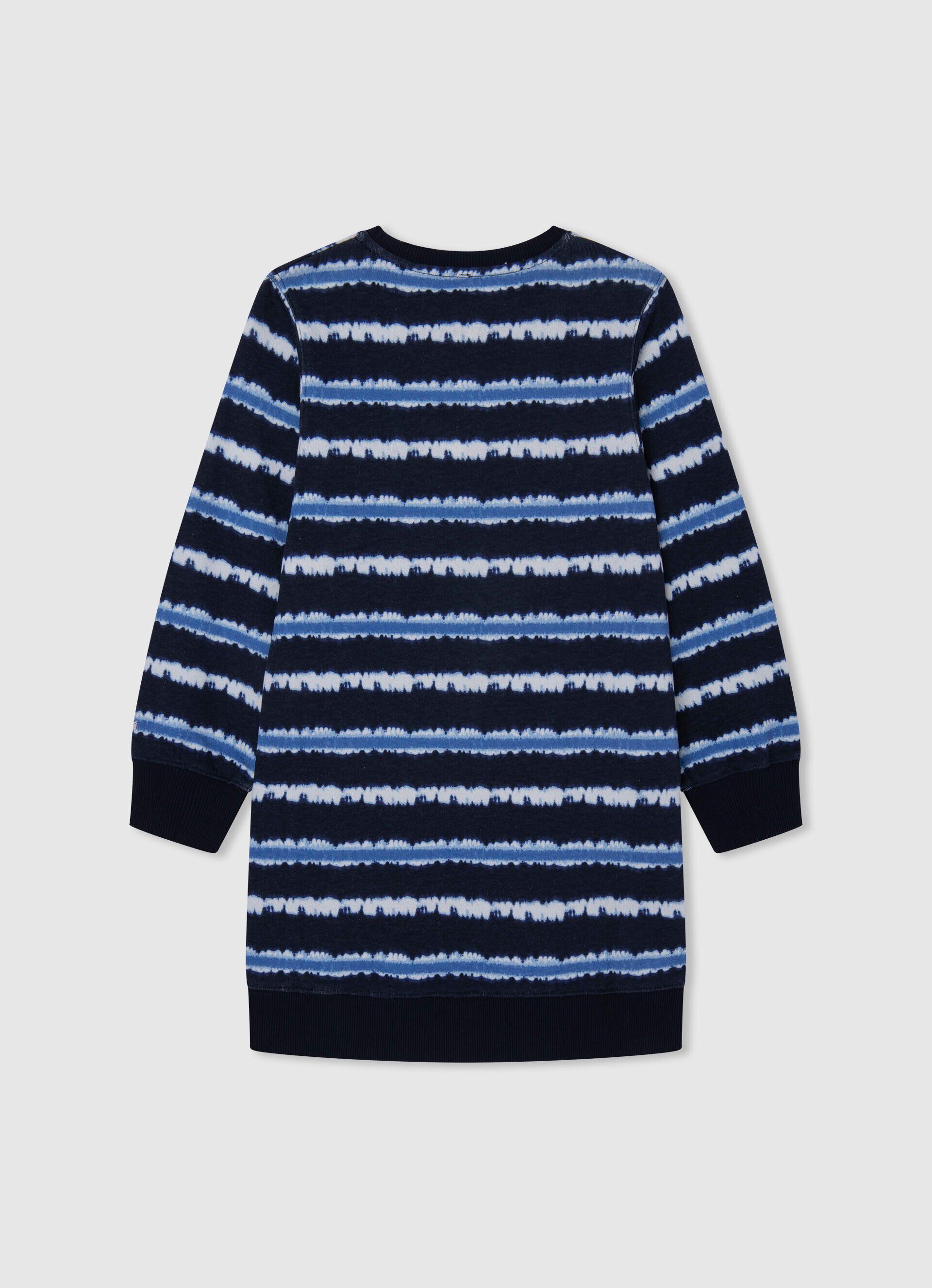 VESTIDO MINI LISTRADO GRADIENTE - azul dulwich