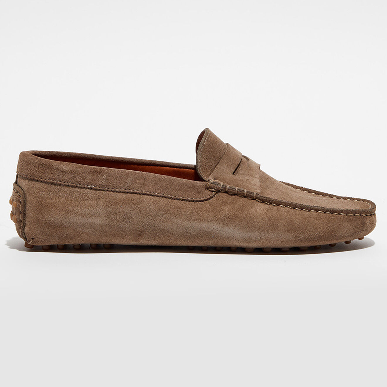 Loafers Mocassins en Velours de Cuir Martin taupe