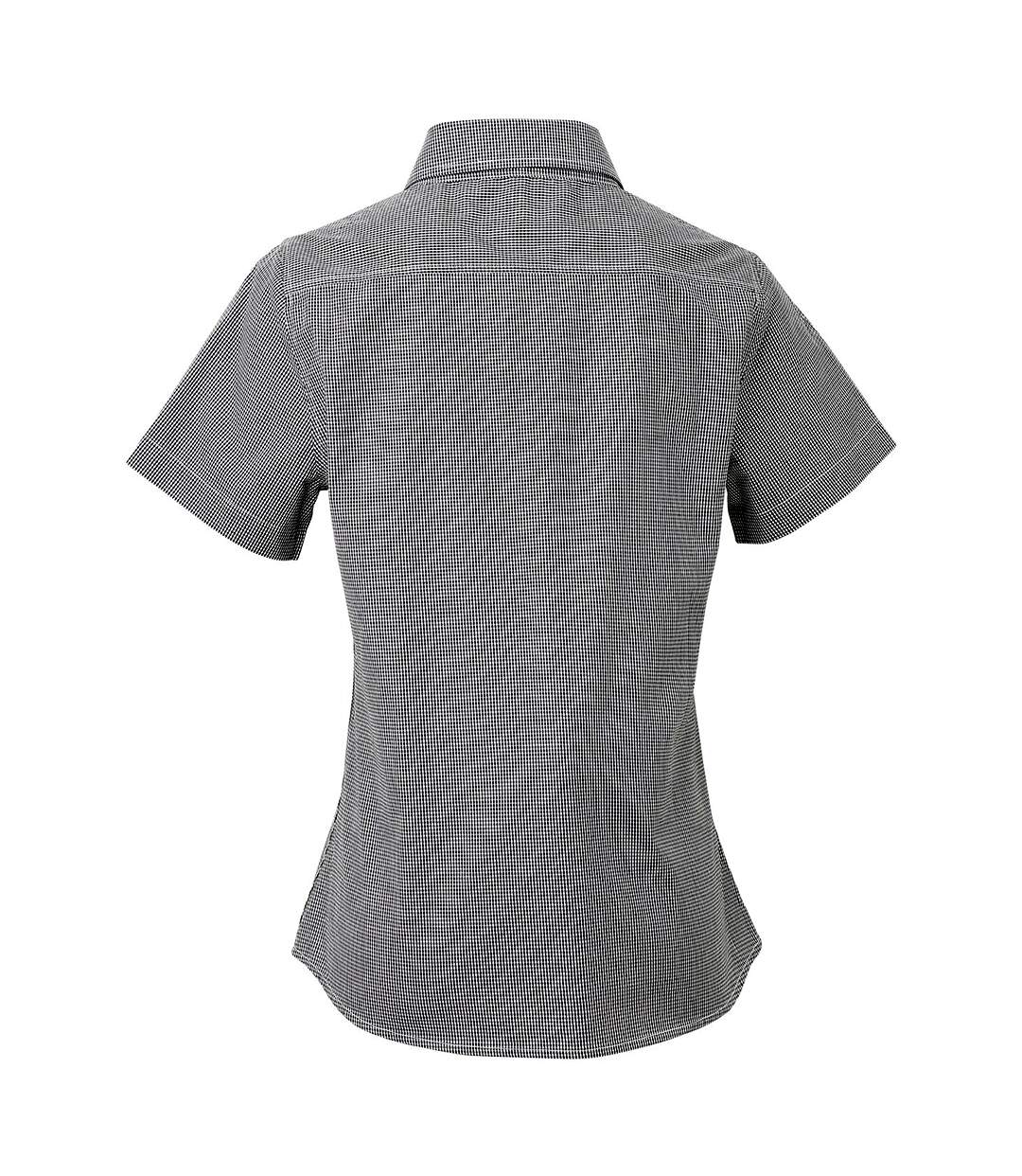 Premier Microcheck - Chemise en coton à manches courtes - Femme (Noir/Blanc) - UTRW5522