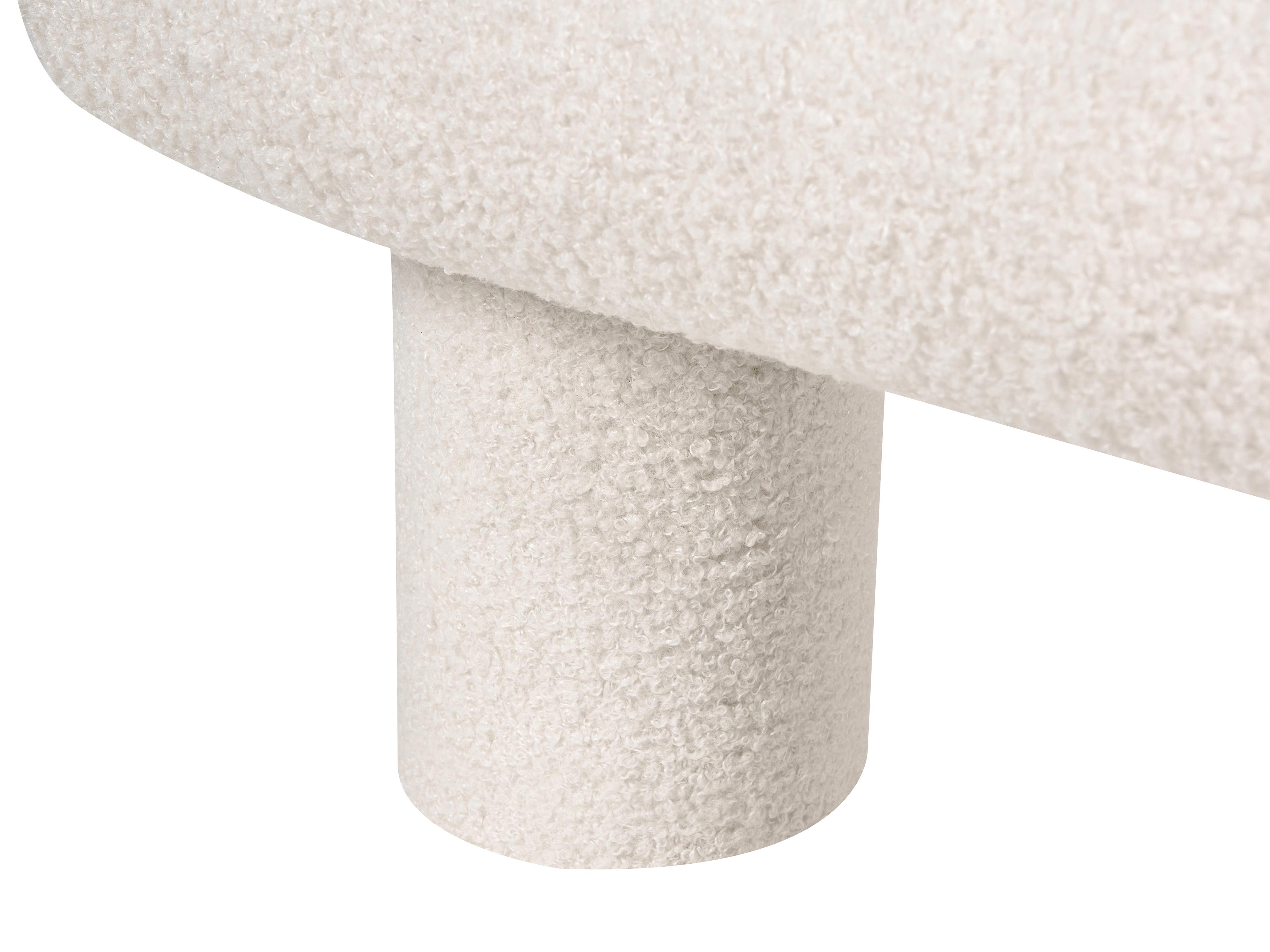 Bed Bouclé CRESSAT 180 x 200 cm Gebroken wit