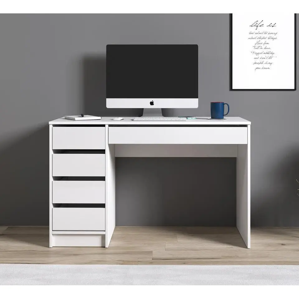 Meubella - Bureau Avio - Wit - 120 cm