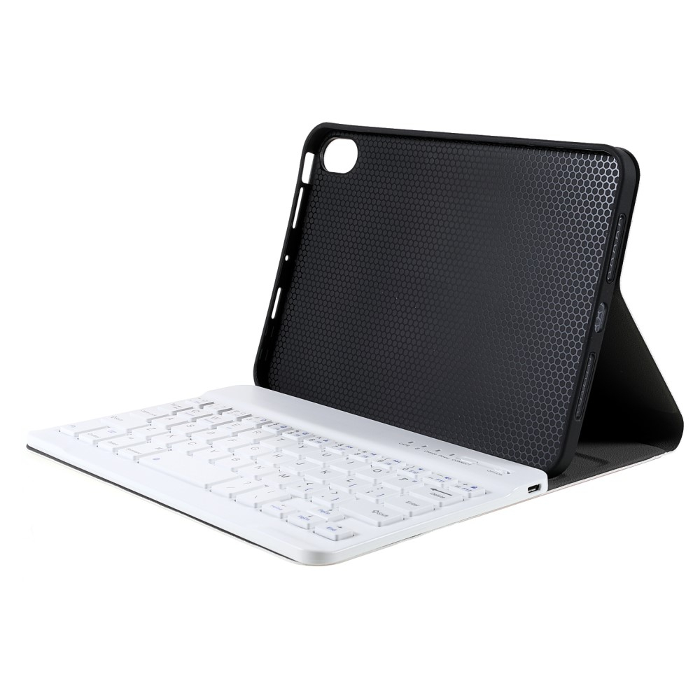 iPad Mini 7 (2024) / Mini 6 (2021) Leder Tasche Magnet Bluetooth Tastatur Abnehmbar (QWERTY) - Roségold