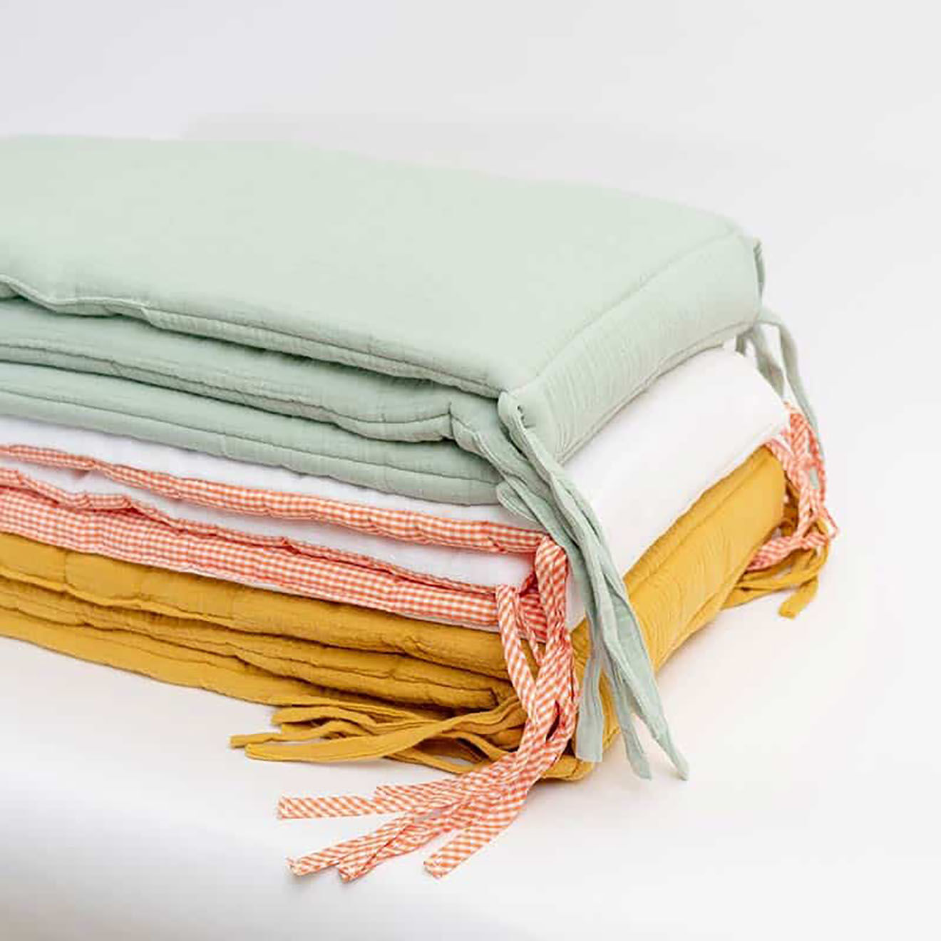 Papate Tour de Lit en Coton Bio vert - 30x190 cm