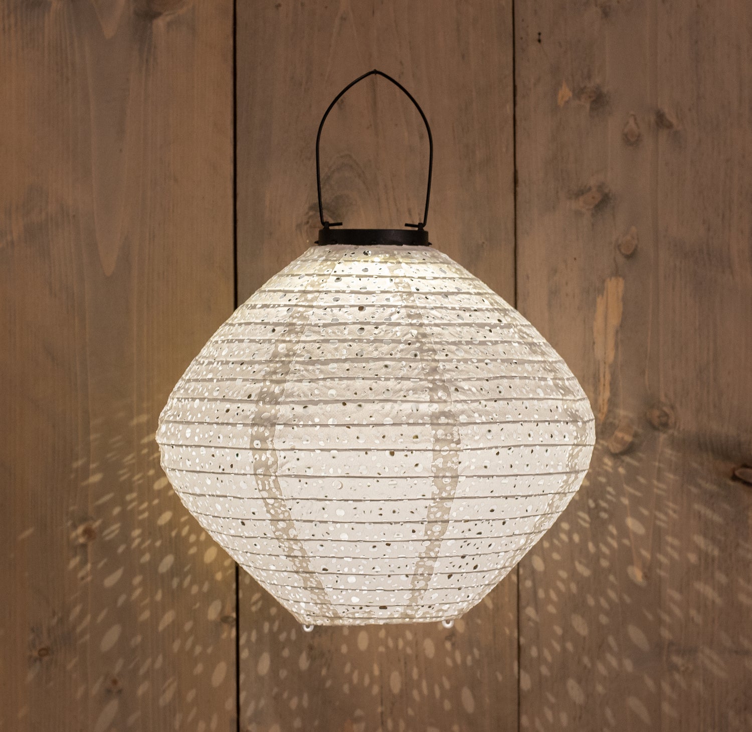 Solar lampion Marrakesh wit D 29 H 25 cm