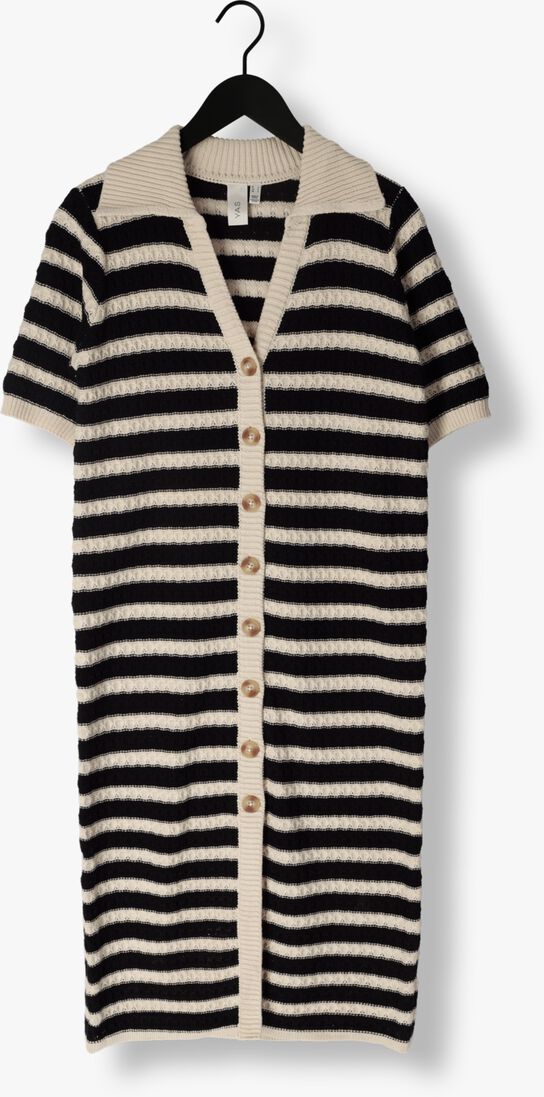 Y.A.S. zwarte y.a.s. midi jurk yascroc ss midi knit dress